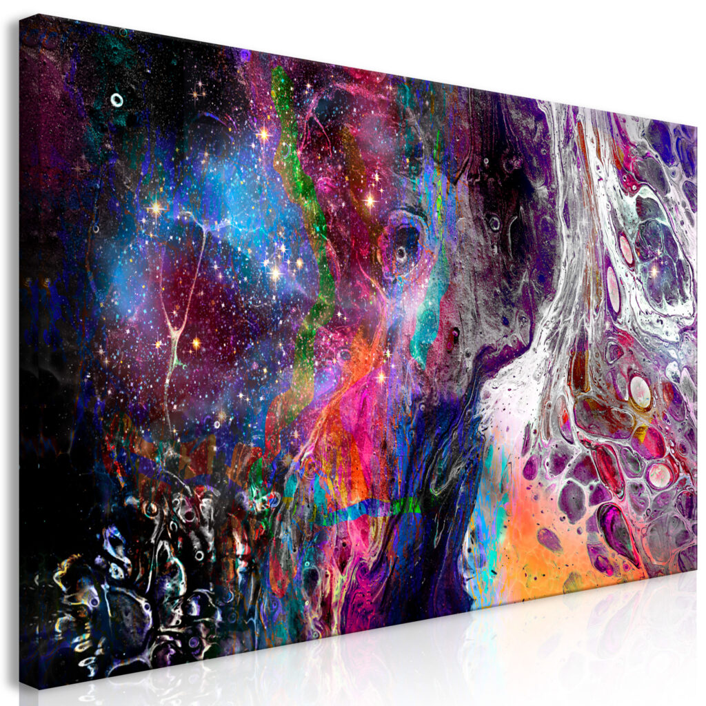 Schilderij - Colourful Galaxy (1 Part) Wide