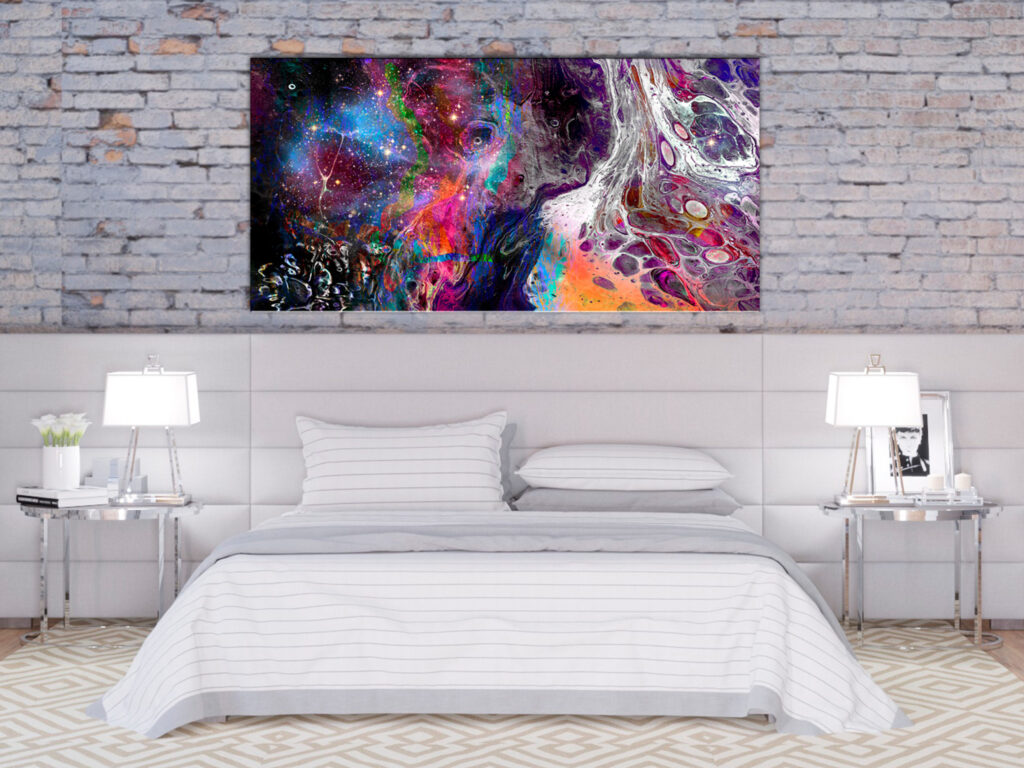 Schilderij - Colourful Galaxy (1 Part) Wide - Afbeelding 2