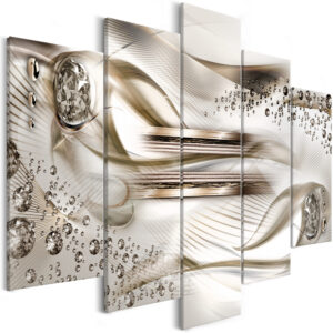 Schilderij - Underwater Harp (5 Parts) Wide Brown