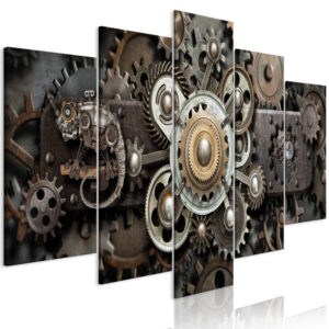 Schilderij - Old Mechanism (5 Parts) Wide