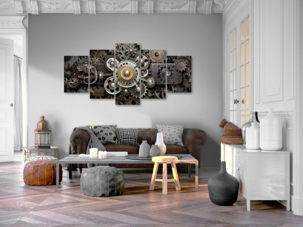Schilderij - Old Mechanism (5 Parts) Wide - Afbeelding 2