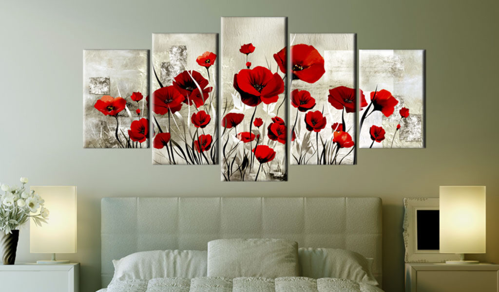 Schilderij - Scarlet Field - Afbeelding 2