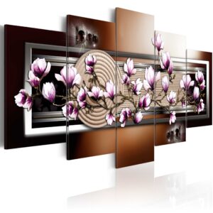 Schilderij - Zen garden and magnolia