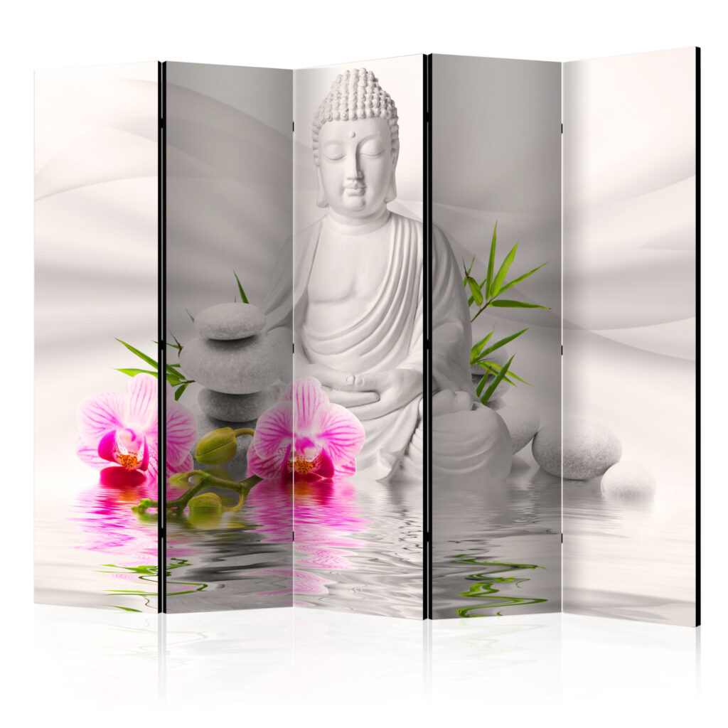 Vouwscherm - Buddha and Orchids II [Room Dividers]