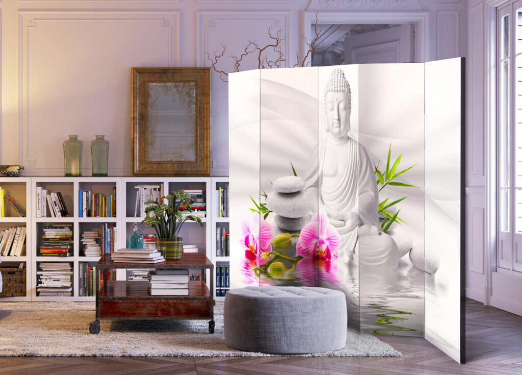 Vouwscherm - Buddha and Orchids II [Room Dividers] - Afbeelding 2