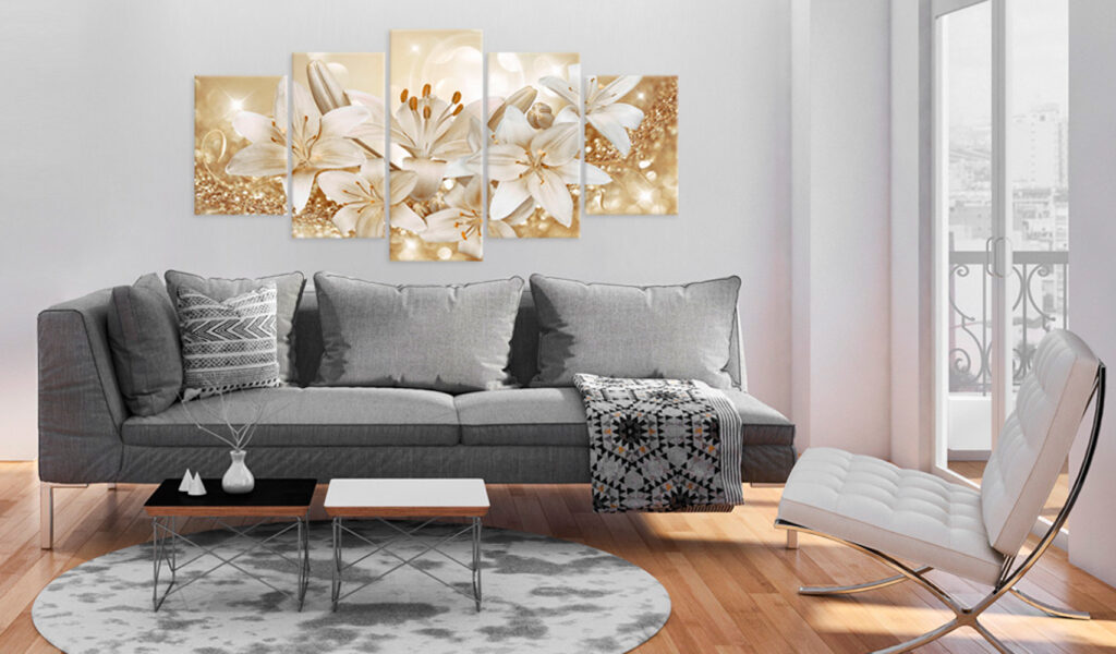 Schilderij - Golden Bouquet - Afbeelding 2