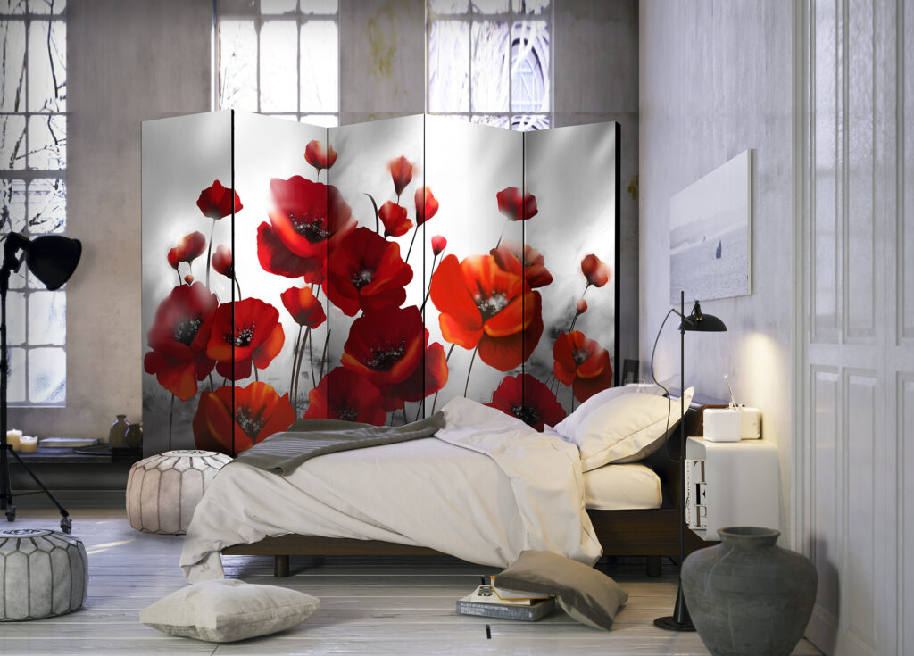 Vouwscherm - Poppies in the Moonlight II [Room Dividers] - Afbeelding 2