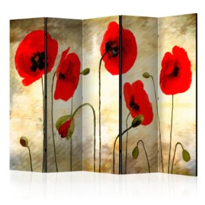 Vouwscherm - Golden Field of Poppies II [Room Dividers]
