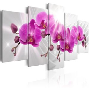 Schilderij - Abstract Garden: Pink Orchids