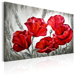 Schilderij - Poppies in Wheat