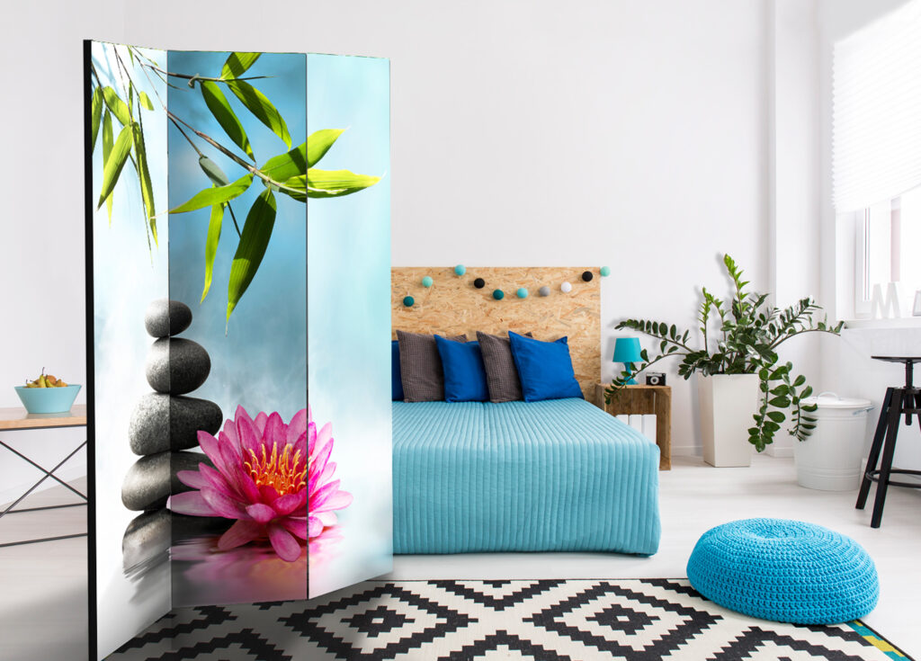 Vouwscherm - Water Lily and Zen Stones [Room Dividers] - Afbeelding 2
