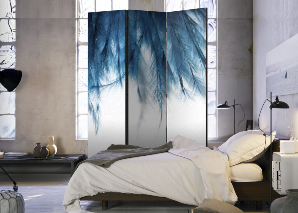 Vouwscherm - Sapphire Feathers [Room Dividers] - Afbeelding 2