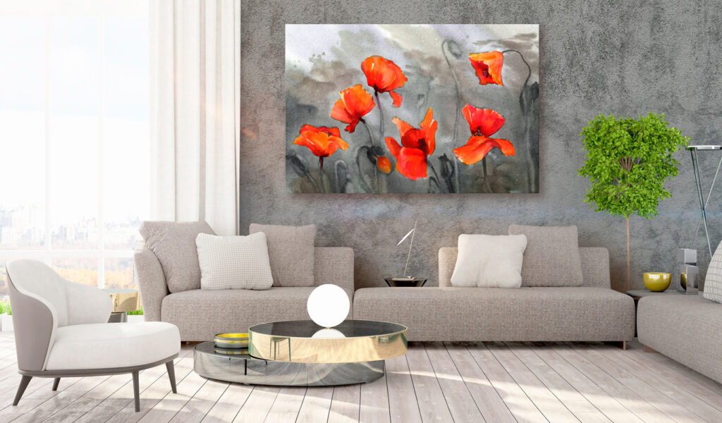 Schilderij - Poppies (Watercolour) - Afbeelding 2