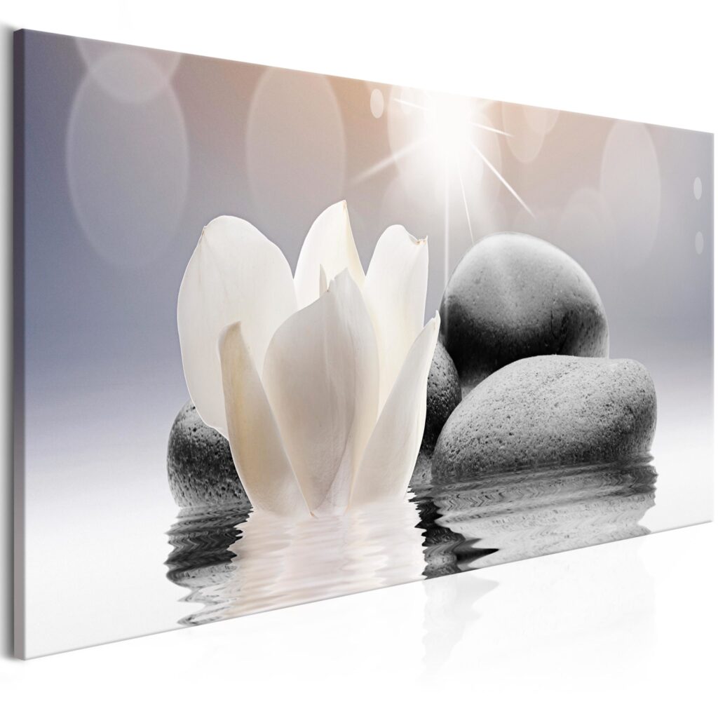 Schilderij - Pebbles in Water (1 Part) Narrow