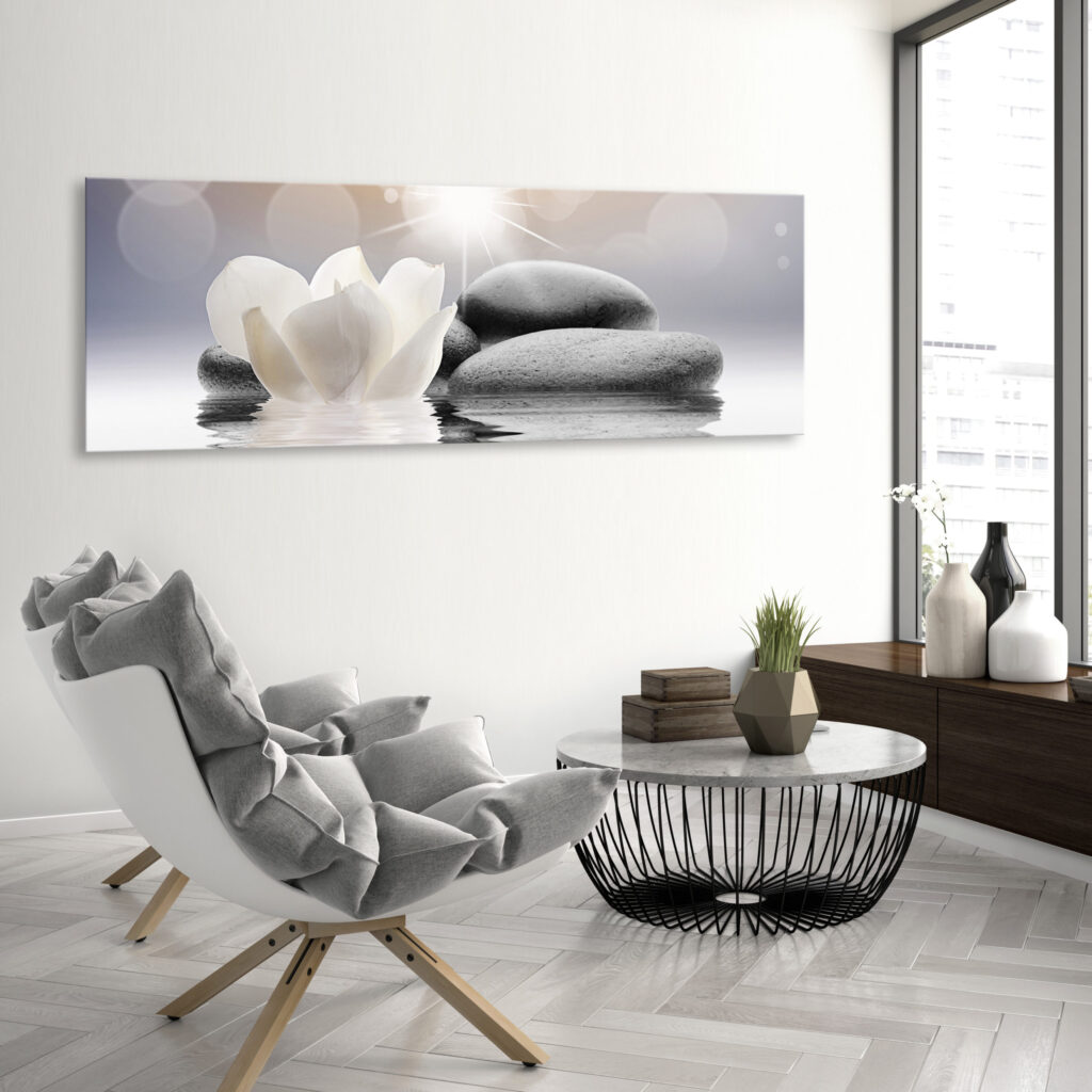 Schilderij - Pebbles in Water (1 Part) Narrow - Afbeelding 2