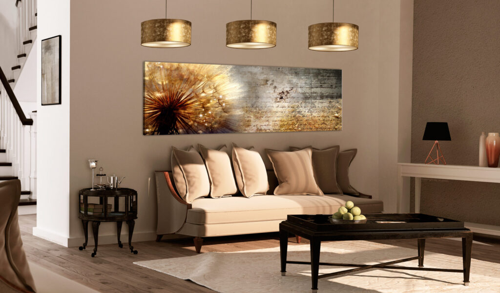 Schilderij - Golden Dandelion - Afbeelding 2