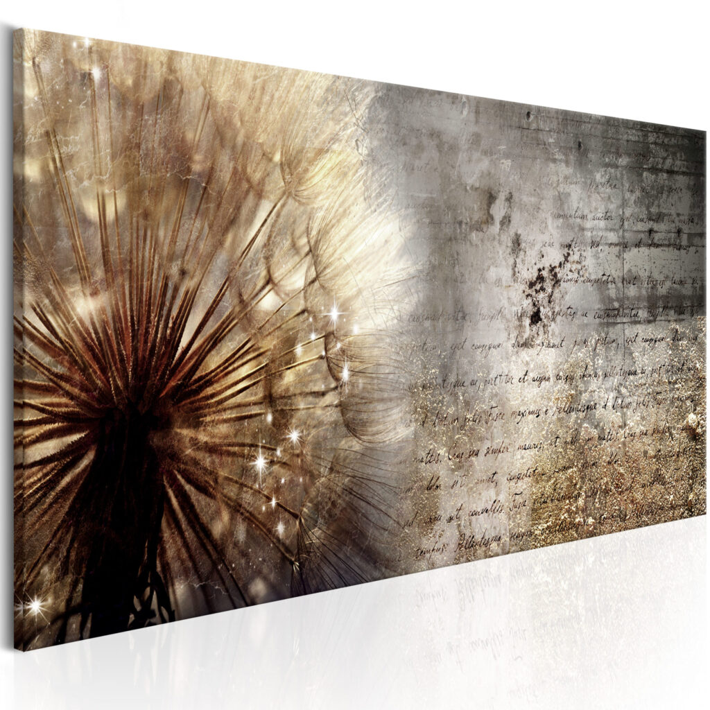 Schilderij - Dandelion on Concrete