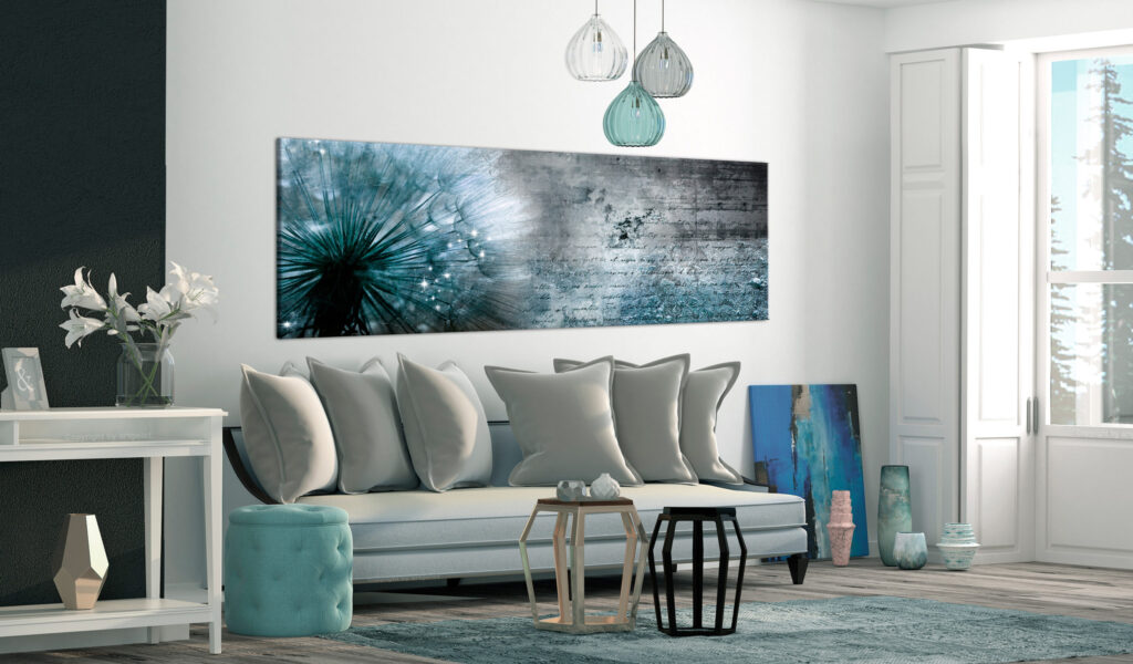 Schilderij - Blue Dandelion - Afbeelding 2