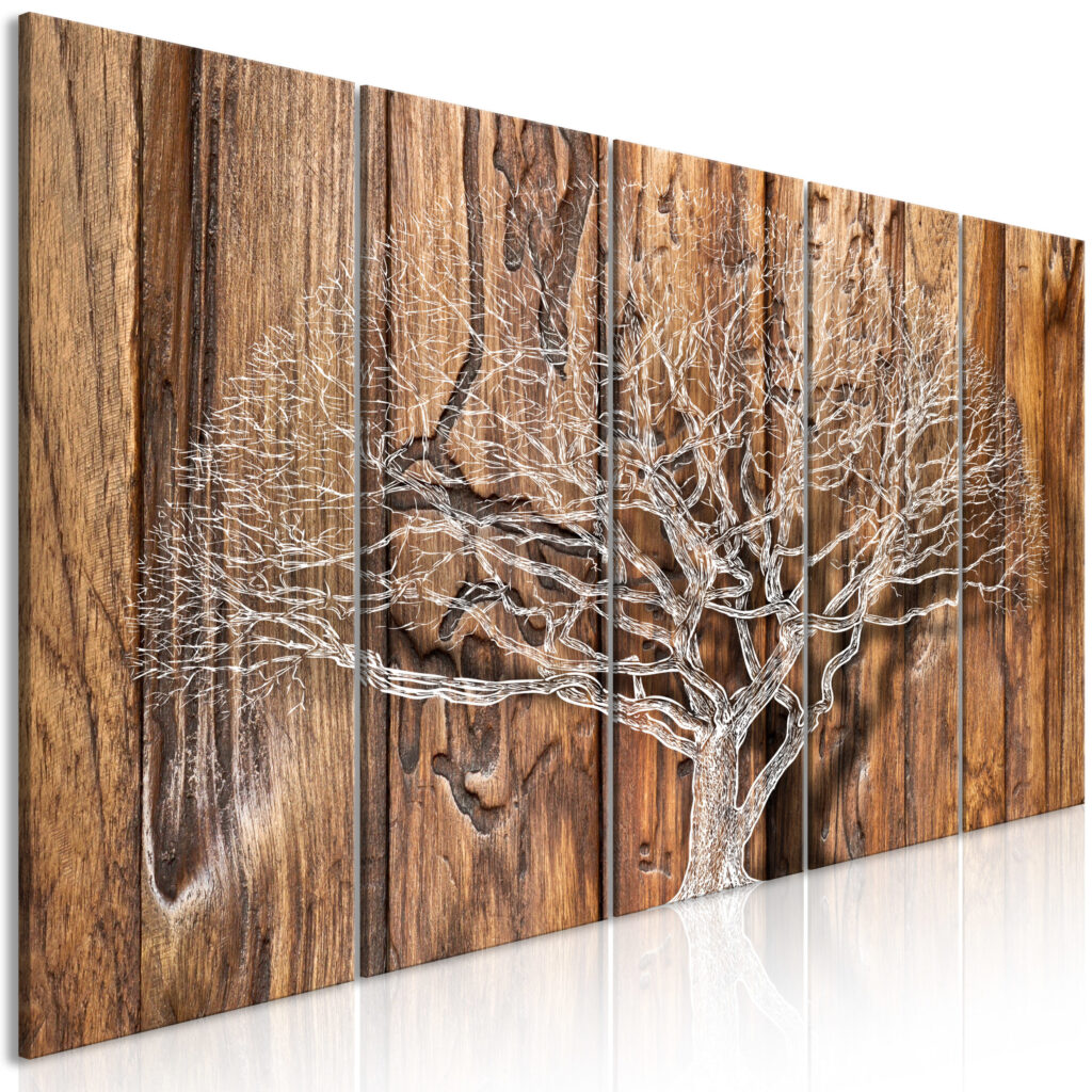 Schilderij - Tree Chronicle (5 Parts) Narrow