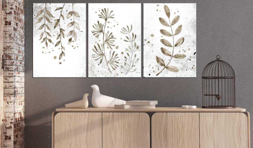 Schilderij - Twigs (3 Parts) - Afbeelding 2