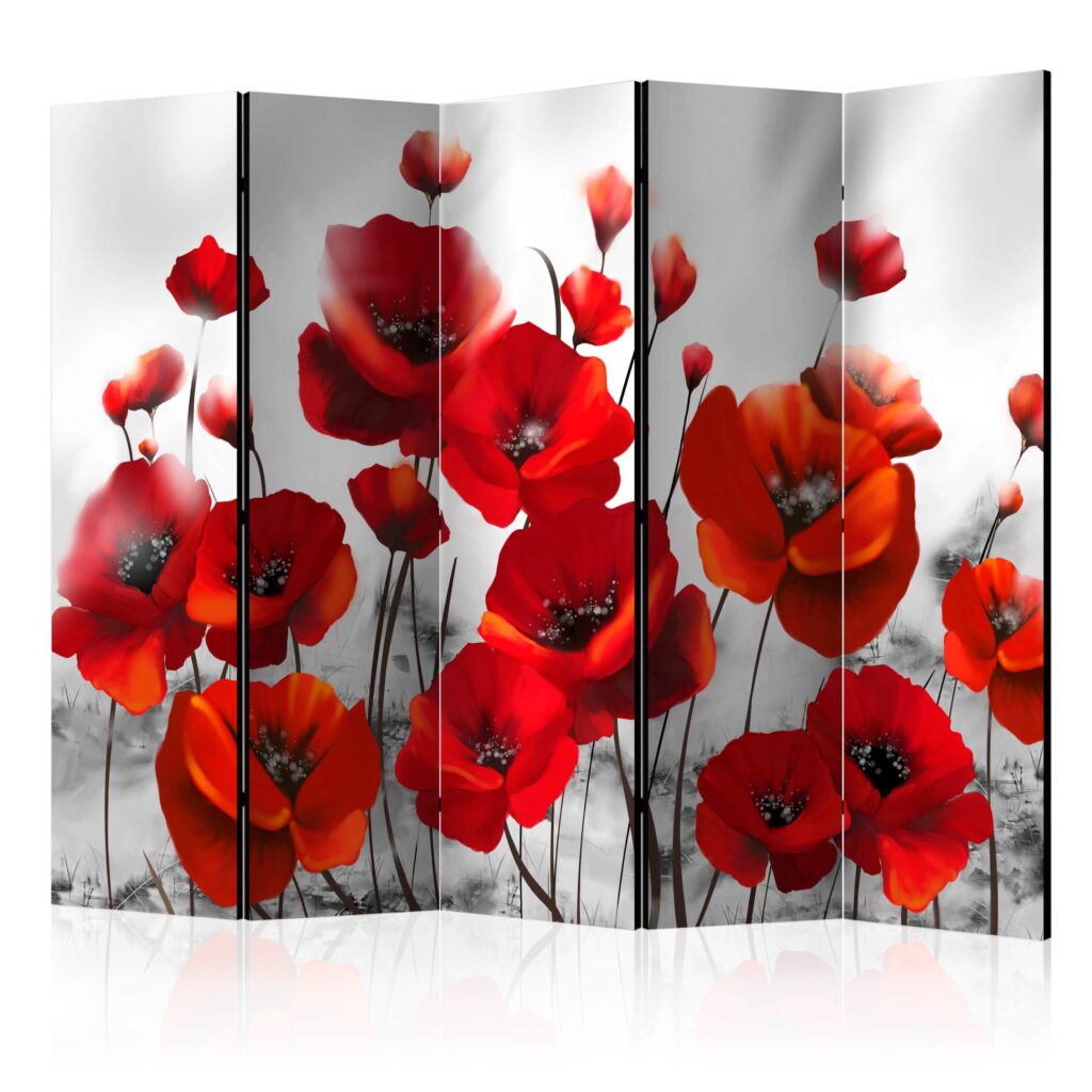Vouwscherm - Poppies in the Moonlight II [Room Dividers]