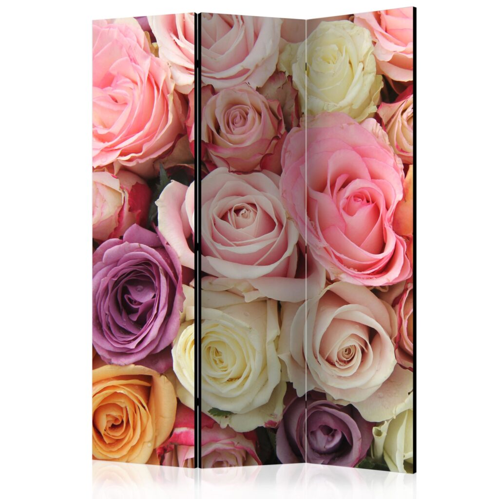 Vouwscherm - Pastel roses [Room Dividers]