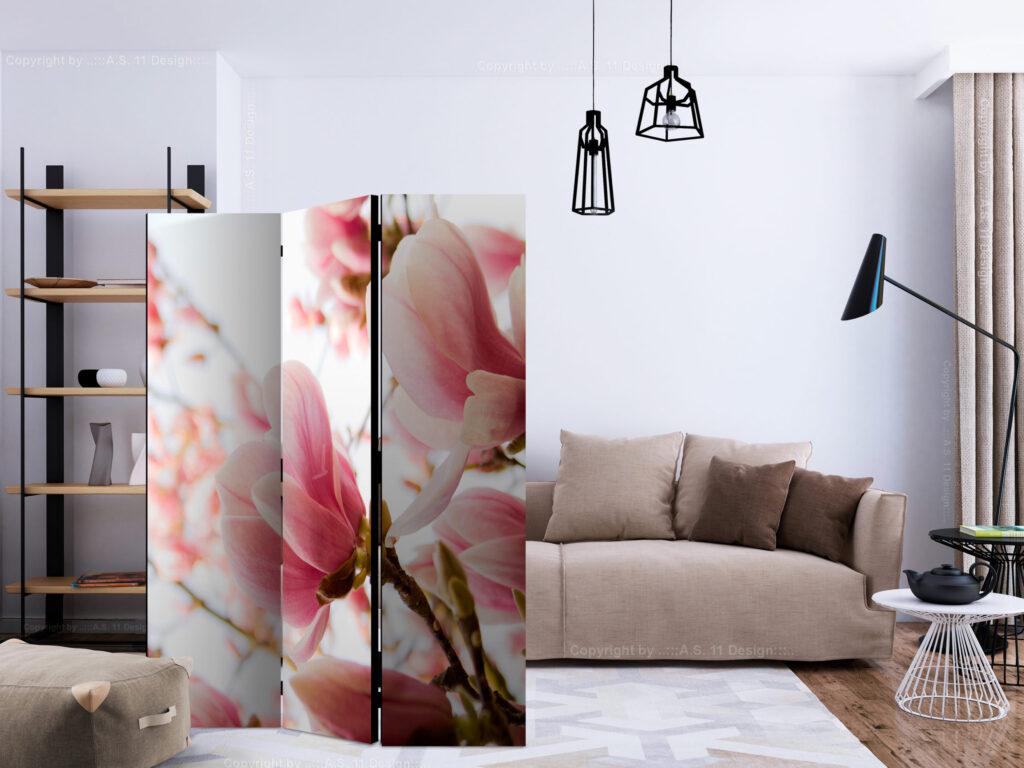 Vouwscherm - Pink magnolia [Room Dividers] - Afbeelding 2