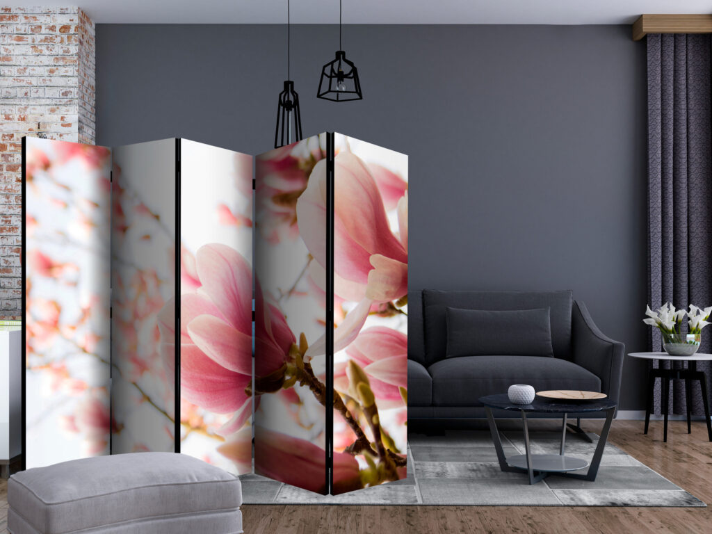 Vouwscherm - Pink magnolia II [Room Dividers] - Afbeelding 2