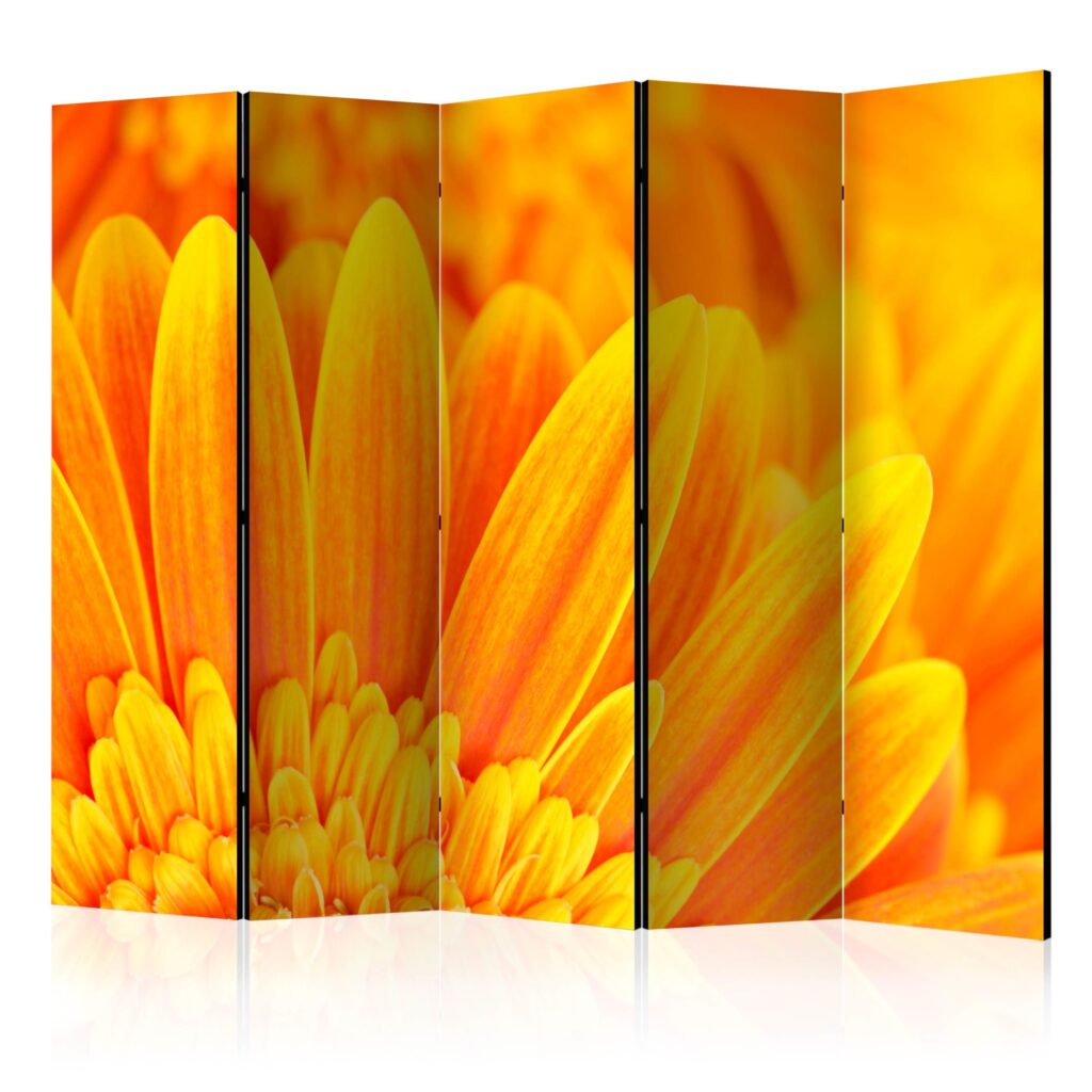 Vouwscherm - Yellow gerbera daisies II [Room Dividers]