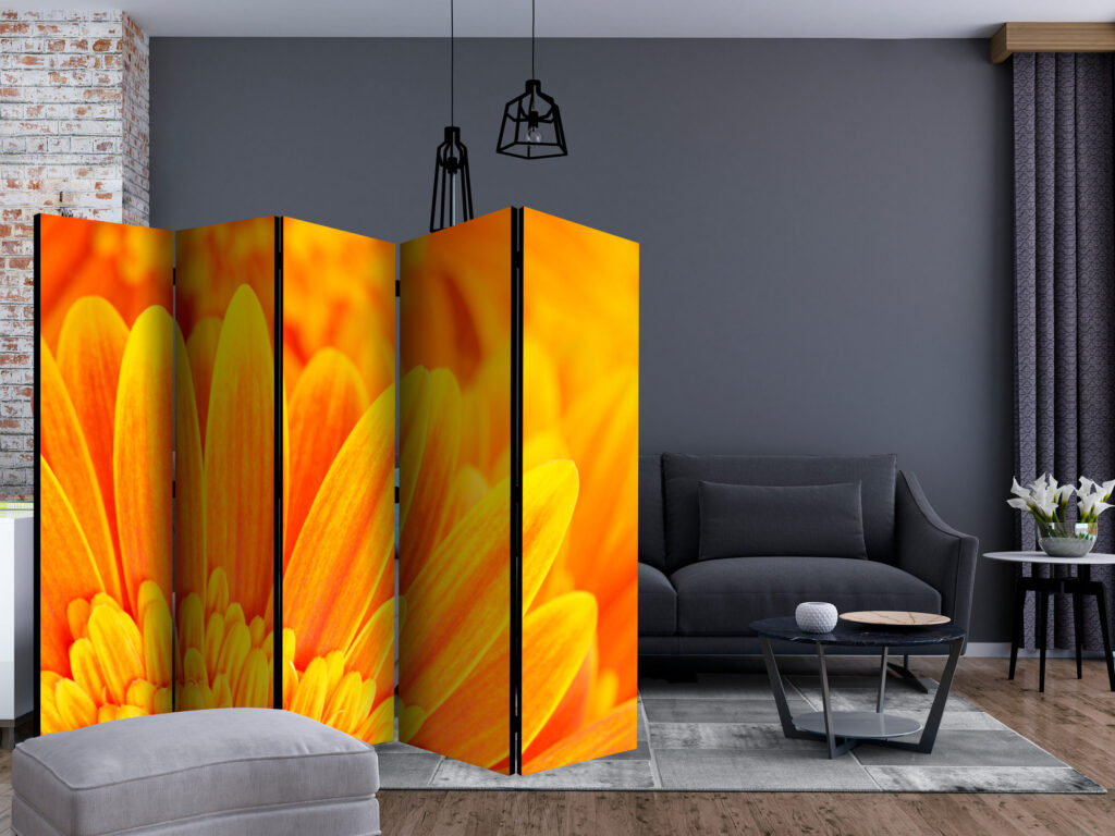 Vouwscherm - Yellow gerbera daisies II [Room Dividers] - Afbeelding 2