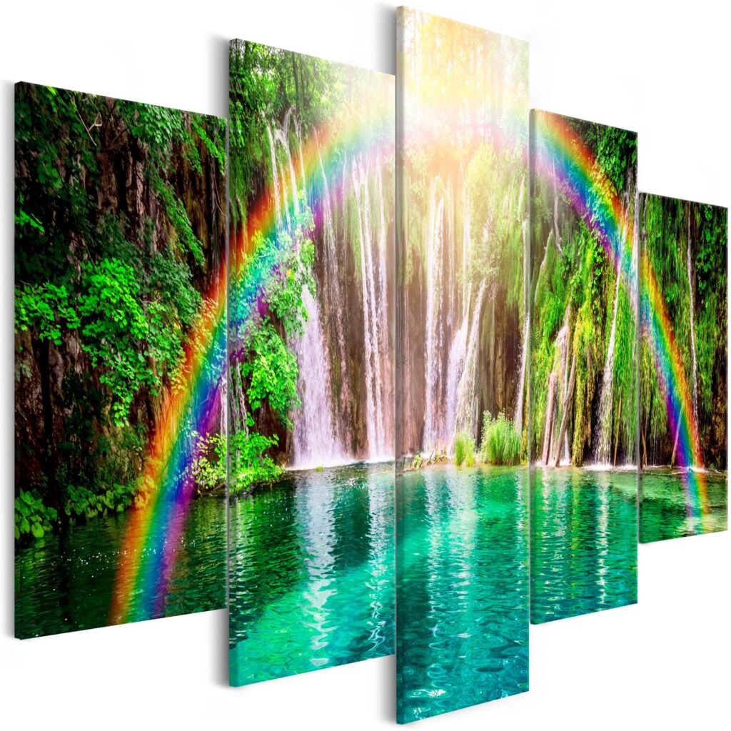 Schilderij - Rainbow Time (5 Parts) Wide