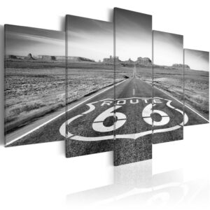 Schilderij - Route 66 - black and white