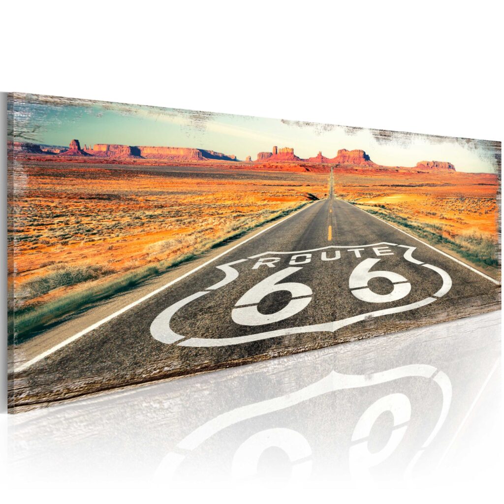 Schilderij - Straight road