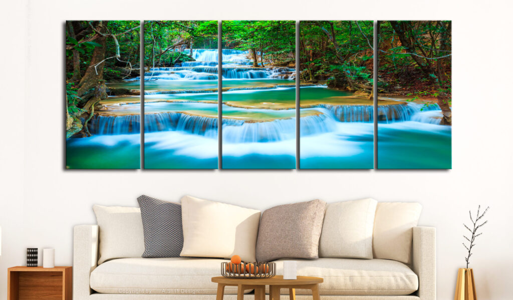 Schilderij - Sapphire Waterfalls I - Afbeelding 2