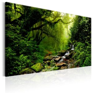 Schilderij - Waterfall in the Forest