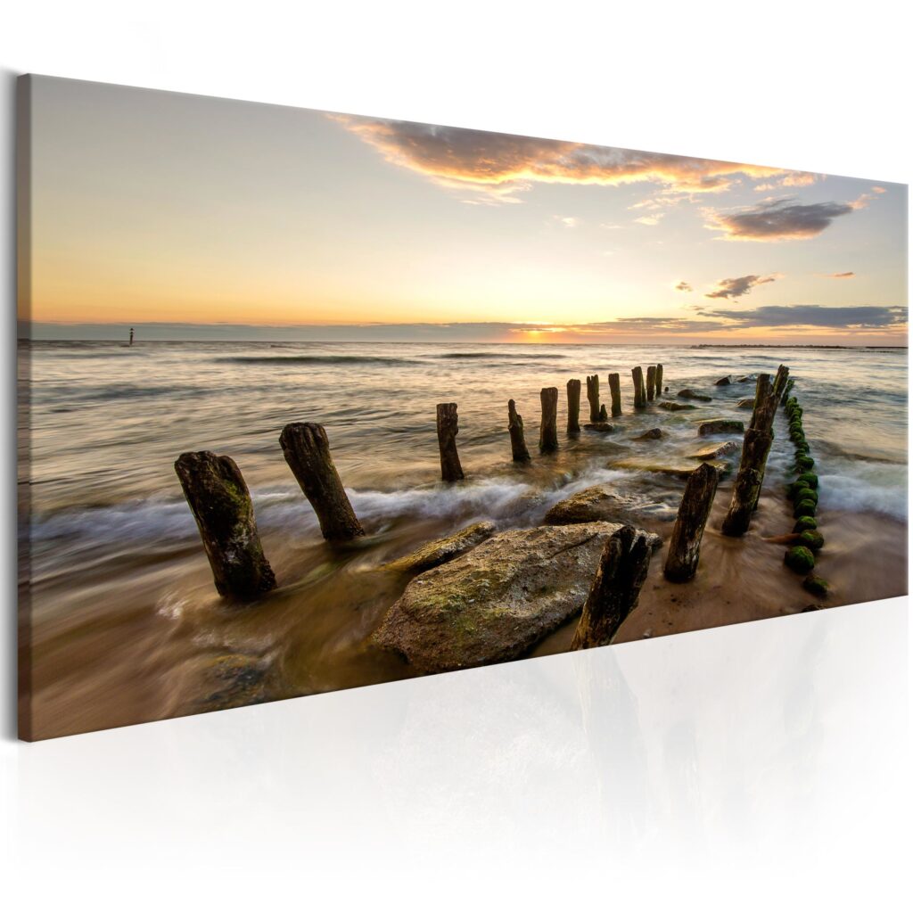 Schilderij - Wooden Breakwaters