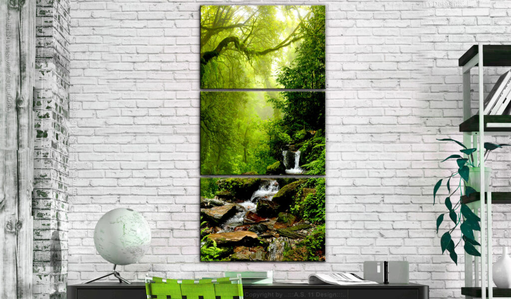 Schilderij - Brook among Trees - Afbeelding 2