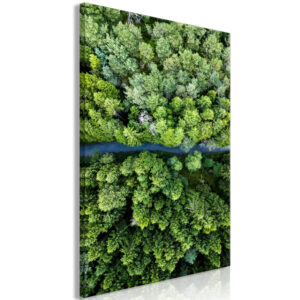 Schilderij - Road Through Forest (1 Part) Vertical