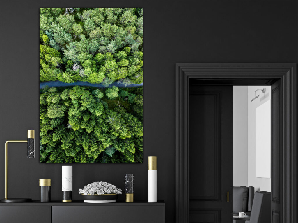 Schilderij - Road Through Forest (1 Part) Vertical - Afbeelding 2