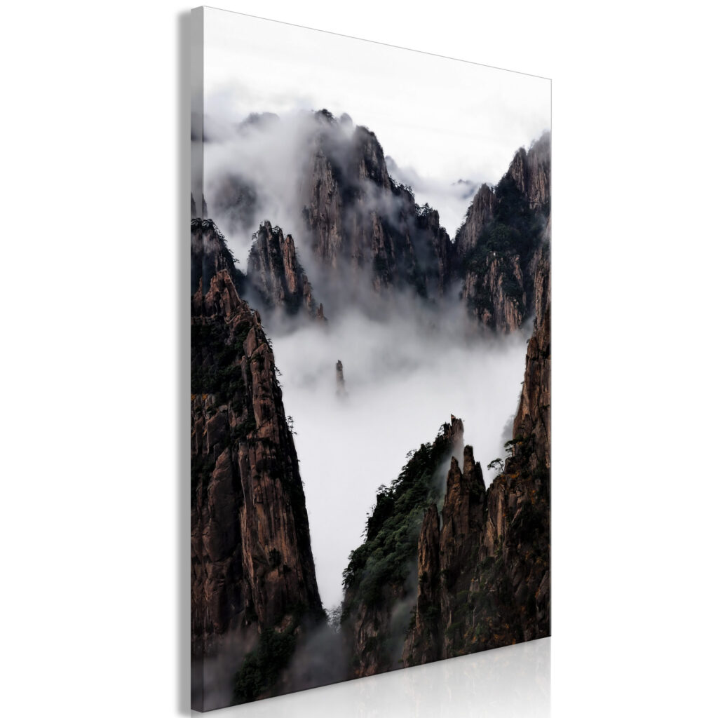 Schilderij - Fog Over Huang Shan (1 Part) Vertical