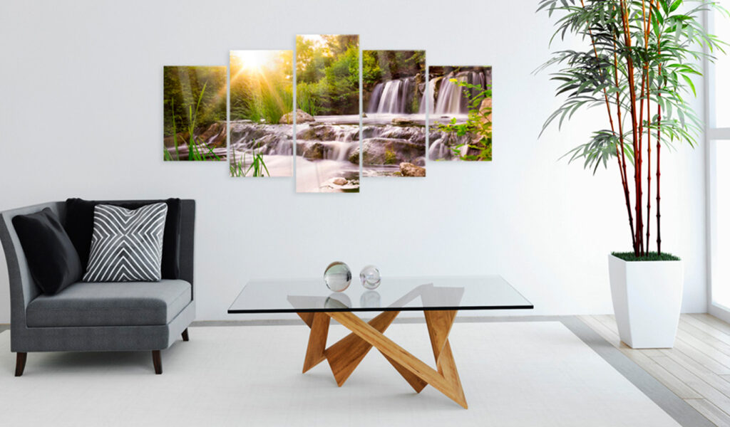 Afbeelding op acrylglas - Forest Waterfall [Glass] - Afbeelding 2