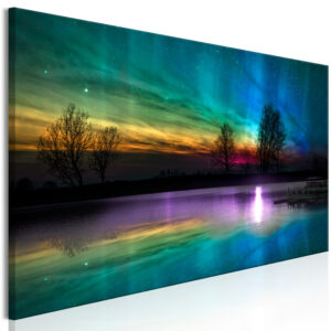 Schilderij - Rainbow Aurora (1 Part) Narrow
