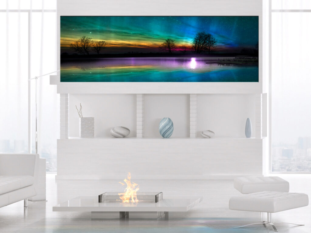 Schilderij - Rainbow Aurora (1 Part) Narrow - Afbeelding 2
