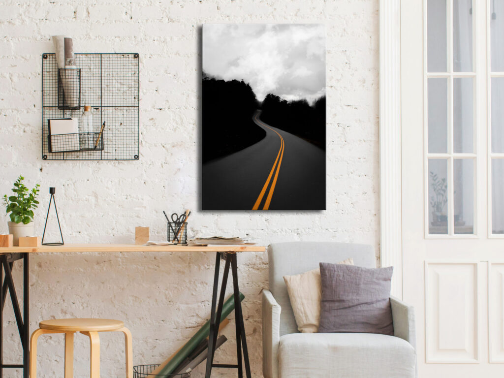 Schilderij - Double Solid Line (1 Part) Vertical - Afbeelding 2