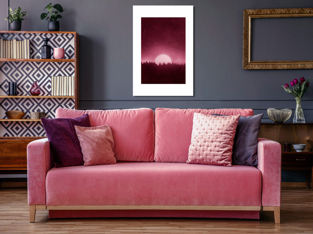 Schilderij - Full Moon (1 Part) Vertical - Afbeelding 2