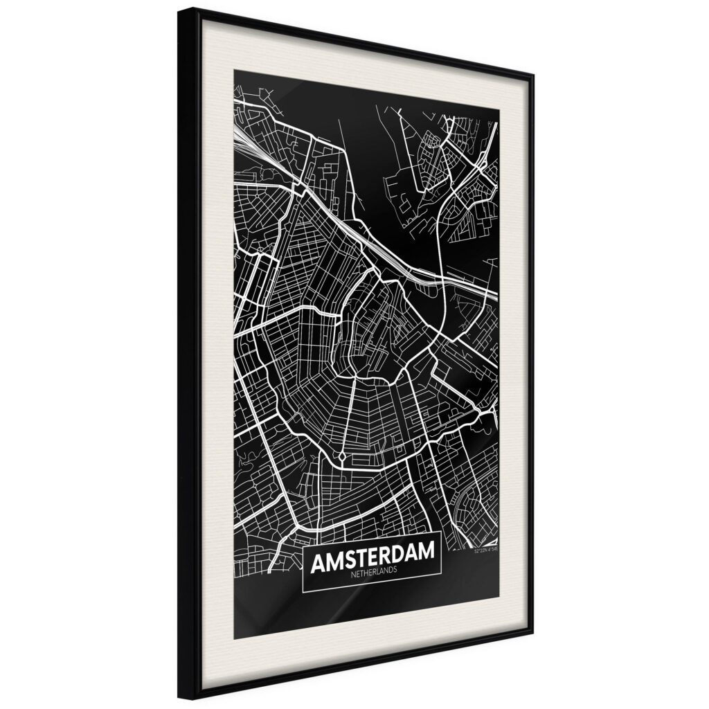 City Map: Amsterdam (Dark) - Afbeelding 2