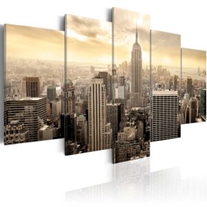 Schilderij - New York and sunrise