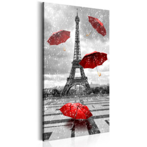 Schilderij - Paris: Red Umbrellas