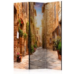 Vouwscherm - Colourful Street in Tuscany [Room Dividers]