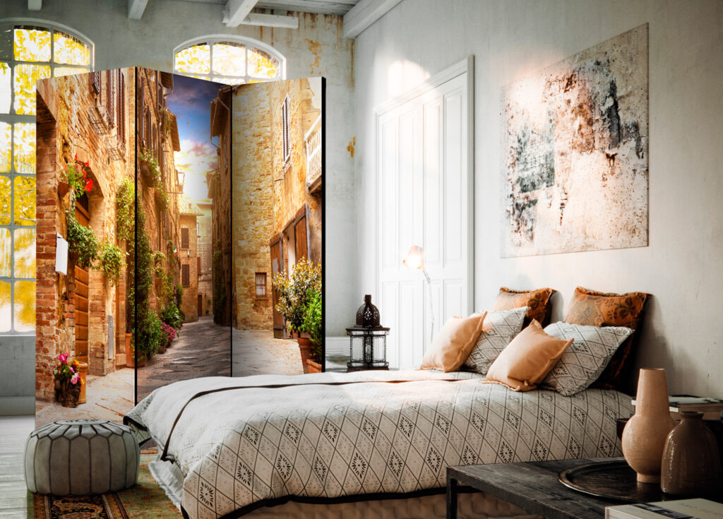 Vouwscherm - Colourful Street in Tuscany [Room Dividers] - Afbeelding 2